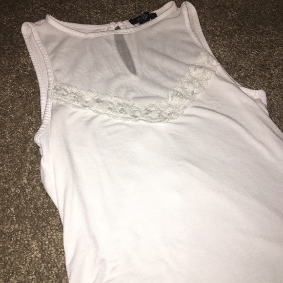 Forever 21 Tops - Forever 21 - White Lace and Mesh Bodysuit - NWOT